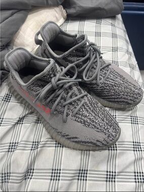 Yeezy Boost 350 V2 Gray with Red Accent
